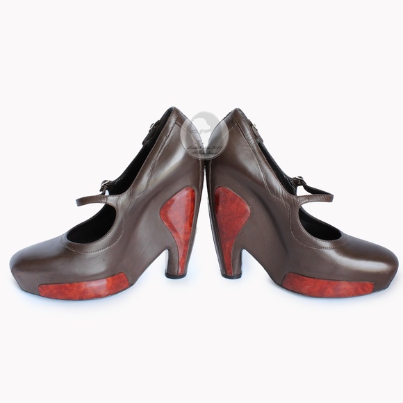 Balenciaga Platforms Nicolas Ghesquière Mary Jane Leather Heels F/W 2006 Sz 38 - Picture 7 of 10